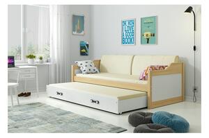 Dětská postel s přistýlkou a matracemi 80x190 GEORGINA - borovice / bílá