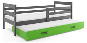 Dětská postel s přistýlkou bez matrací 80x190 MELANIE - grafit / zelená