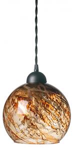 Light for home - Závěsné svítidlo se stínítkem z foukaného skla v hnědém provedení 19603 "MARBLE", 1x60W, E27, Černá