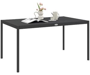 Stůl do zahrady Outsunny pro 6 osob, jídelní stůl, patio stůl, balkonový stůl z hliníku, tmavě šedý, 145 x 90 x 74 cm | Aosom