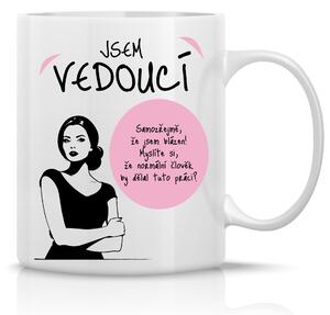 JSEM VEDOUCÍ (ŽENA) - klasický bílý keramický hrníček 300 ml