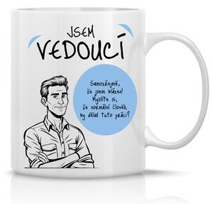 JSEM VEDOUCÍ (MUŽ) - klasický bílý keramický hrníček 300 ml