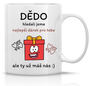 NEJLEPŠÍ DÁREK PRO DĚDU - klasický bílý keramický hrníček 300 ml