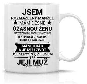 JSEM ROZMAZLENÝ MANŽEL - klasický bílý keramický hrníček 300 ml