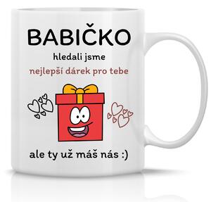 NEJLEPŠÍ DÁREK PRO BABIČKU - klasický bílý keramický hrníček 300 ml
