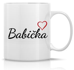 BABIČKA - klasický bílý keramický hrníček 300 ml