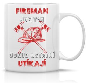HASIČ - klasický bílý keramický hrníček 300 ml