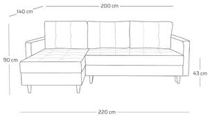 Rozkládací sedačka s úložným prostorem IZZY - tyrkysová