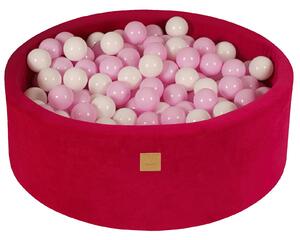 MeowBaby Suchý bazének s míčky 90x30cm s 200 míčky, červená: bílá, růžová