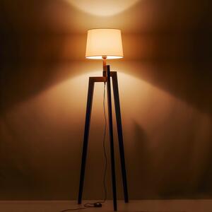 Light for home - Stojací lampa v barvě ořechu s bílým stínidlem 9660 "Trion", 1x60W, E27, hnědá
