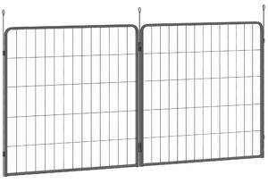 PawHut 2dílné rozšíření 2 panelů plotu pro psy pro hrací arénu, 80 x 80 cm ocelový plot pro štěňata, pro malé a střední psy | Aosom