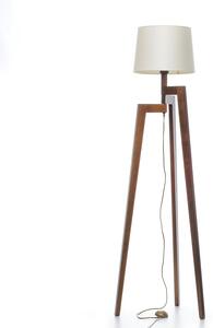 Light for home - Stojací lampa v barvě ořechu s bílým stínidlem 9660 "Trion", 1x60W, E27, hnědá
