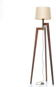 Light for home - Stojací lampa v barvě ořechu s bežovým stínidlem 9660 "Trion", 1x60W, E27, hnědá