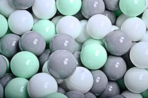 MeowBaby Suchý bazének s míčky 90x40cm s 300 míčky, světle šedá: bílá, šedá, mintová
