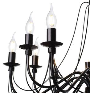 Light for home - Závěsný lustr v černém lesklém provedení 30306 "Isabella", 12x40W, E14, Černá
