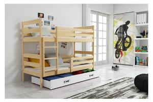 Dětská patrová postel s úložným prostorem bez matrace 80x190 MELANIE - borovice / bílá