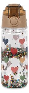 Lahev na pití Glitter Hearts 400 ml