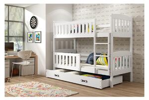 Dětská patrová postel s úložným prostorem bez matrace 80x190 BRIGID - bílá