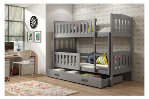 Dětská patrová postel s úložným prostorem bez matrace 80x190 BRIGID - grafit