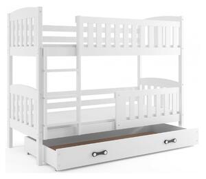 Dětská patrová postel s úložným prostorem bez matrace 90x200 BRIGID - bílá