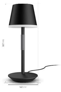 Hue WACA Go venkovní stolní dotyková LED lampička 6,2W 530lm 2000-6500K RGB IP54, černá