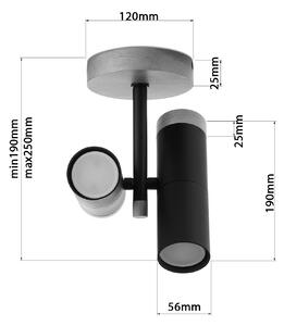 Light for home - Designové stropní bodové svítidlo s dřevěnými prvky 70304 "NIMBA", 2x35W, GU10, černá, přírodní olše
