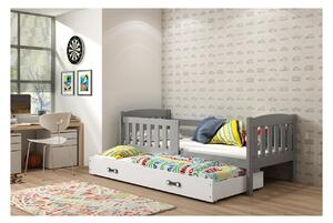 Dětská postel s přistýlkou a matracemi 80x190 BRIGID - grafit / bílá