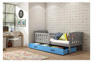 Dětská postel s úložným prostorem bez matrace 80x190 BRIGID - grafit / modrá