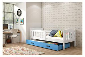 Dětská postel s úložným prostorem bez matrace 80x190 BRIGID - bílá / modrá