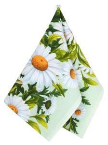 Bellatex Kuchyňská utěrka 1 ks 50x70 cm Kopretina Zelená,Bílá,Žlutá