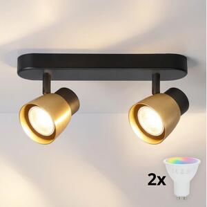 Brilagi - LED RGBW Stmívatelné bodové svítidlo NUGGET 2xGU10/4,8W/230V černá/zlatá