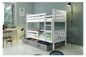 Dětská patrová postel s úložným prostorem bez matrace 80x190 CHARIS - bílá / grafit