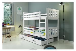 Dětská patrová postel s úložným prostorem bez matrace 80x190 CHARIS - bílá