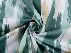 Biante Sametový povlak na polštář Tamara TMR-025 Zeleno-béžovo-bílé žíhané pruhy 50 x 50 cm