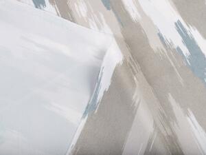 Biante Sametový závěs Tamara TMR-024 Šedo-béžovo-bílé žíhané pruhy 145x140 cm