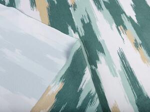 Biante Sametový závěs Tamara TMR-025 Zeleno-béžovo-bílé žíhané pruhy 145x140 cm