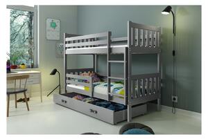 Dětská patrová postel s úložným prostorem bez matrace 80x190 CHARIS - grafit