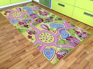 BrenoKusový koberec SWEET TOWN 26, Růžová, Vícebarevné, 100 x 165 cm