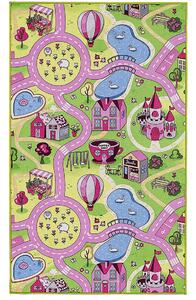 BrenoKusový koberec SWEET TOWN 26, Růžová, Vícebarevné, 100 x 145 cm