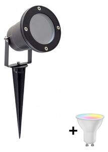LED RGBW Stmívatelná venkovní lampa BLAKE 1xGU10/4,8W/230V IP65 + dálkové ovládání