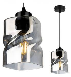Light for home - Moderní závěsné svítidlo se skleněným stínidlem NIKI 2195/1, E27, Černá