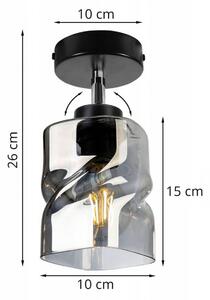 Light for home - Stropní svítidlo s avantgardním skleněným stínidlem NIKI 2195/KP, 1x60W, E27, Černá