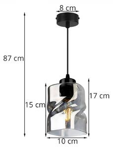 Light for home - Moderní závěsné svítidlo se skleněným stínidlem NIKI 2195/1, E27, Černá