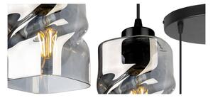 Light for home - Moderní lustr na tyči se třemi skleněnými stínidly NIKI 2195/3/OP, 3x60W, E27, Černá