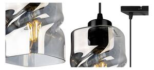 Light for home - Moderní závěsná lampa se skleněnými stínidly v grafitové barvě NIKI 2195/3, 3x60W, E27, Černá