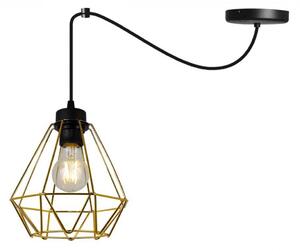 Light for home - Elegantní závěsné svítidlo SPIDER NUVOLA GOLD 2034/1, zlaté kovové stínidlo, 1x60W, E27, černá, zlatá