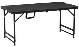 Skládací venkovní stůl Outsunny Plastový 118 x 60 x 74 cm, Odolný proti povětrnostním vlivům, Protiskluzový Bufetový stůl, Stanový stůl, Stůl na balko