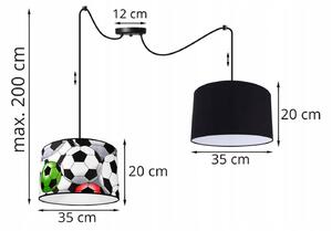 Light for home - Závěsné svítidlo na lanku SPIDER SOCCER MIX 2188/2, E27, Černá