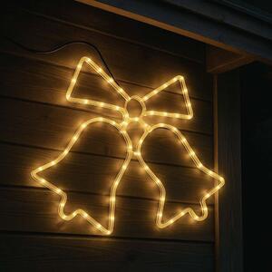 Vánoční LED dekorace – Dvojité zvonky s mašlí, 60×48 cm Barva: Teplá bílá