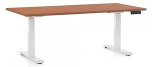 Výškově nastavitelný stůl OfficeTech C, 160 x 80 cm, bílá podnož